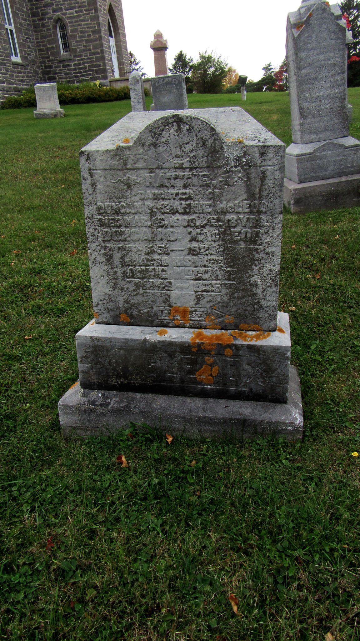 Photo of headstones/Harriet McLeod d1900 Hdstn St Columba Pres Church Cem, Kirkhill